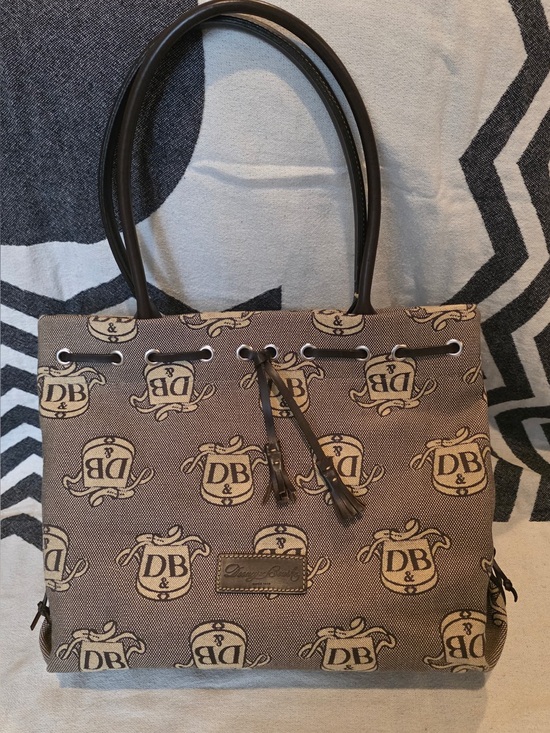 Dooney & Bourke Handbags - Dooney & Bourke Vintage Brown Signature DB Tote Bag